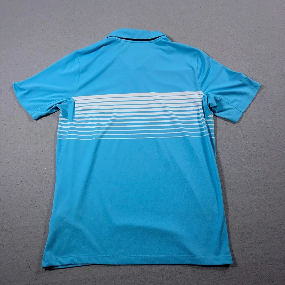 Nike Golf Dri Fit Polo Shirt Men Small Standard Fit‎ Blue Striped Performance